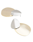 Brinco Oval Irregular Com Banho Misto Prata/ Dourado